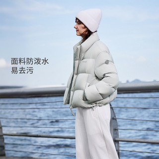 坦博尔 TB5530356D 立领短款羽绒服 霜林灰 XS(155)
