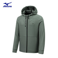 美津浓户外冲锋衣男连帽宽松夹克外套男女同款防风登山服 2630青苔军（软壳衣） 2XL