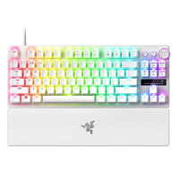雷蛇 猎魂光蛛V3专业竞技版 87键 有线机械键盘 白色 模拟光轴 RGB