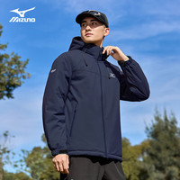 移动端、京东百亿补贴：Mizuno 美津浓 户外棉服男秋冬夹克外套上衣连帽防风保暖百搭登山服 藏青  4XL