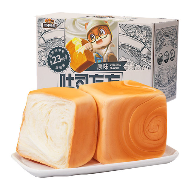 三只松鼠 吐司方方 原味 480g