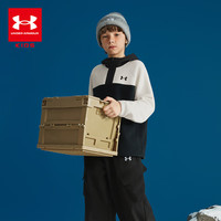 安德玛(Under Armour)儿童上衣秋冬季男女童休闲百搭保暖摇粒绒连帽卫衣254303312 黑色 170