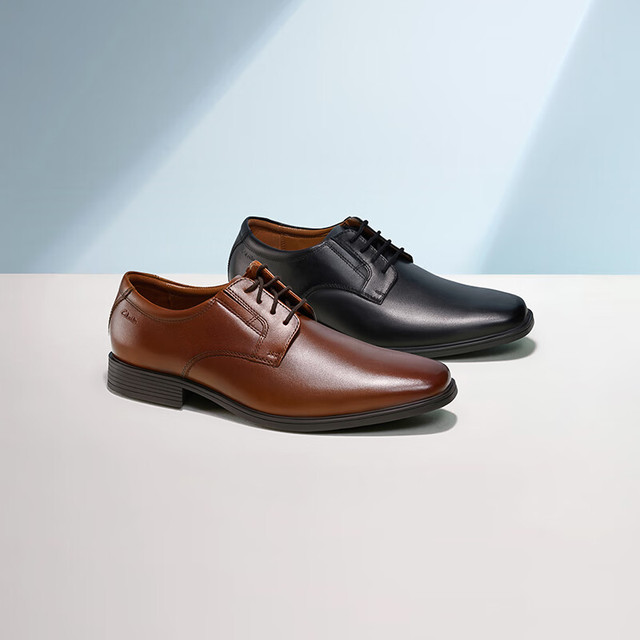 Clarks 其乐 泰顿系列男士布洛克商务黑色261103508