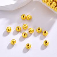 中宝旺黄金转运珠女足金999路路通古法小金珠豆手链隔珠散珠手链 约1g,3.4mm古法珠10颗