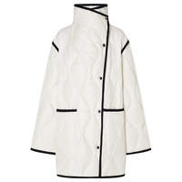 MO&Co.羽绒服2025冬90鸭绒宽松撞色包边【轻暖漫游系列】MBE4EINT23 米白色 XS /155