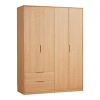 林氏家居胡桃木色衣柜实木条柜子卧室家用储物柜收纳柜组合柜林沐系列UB1D 【原木色】六门2.38米款|四抽屉