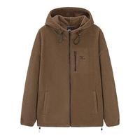 美津浓户外卫衣男长袖T恤上衣男女同款了连帽宽松休闲保暖套头衫 2630咖啡 4XL