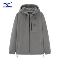 美津浓户外卫衣男长袖T恤上衣男女同款了连帽宽松休闲保暖套头衫 2630灰色 XL