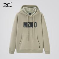 美津浓户外卫衣男长袖T恤上衣男女同款了连帽宽松休闲保暖套头衫 2636豆绿色 XL