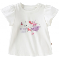 戴维贝拉(DAVE&BELLA)【Hello Kitty联名】女童短袖t恤儿童上衣夏季新款女宝宝衣服童装 白色【现货】