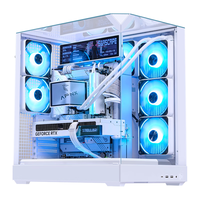 APNX V2白色台式电脑游戏海景房主机箱 71L巨无霸/支持ATX主板/三面玻璃/快拆/三面360水冷/标配TYPE-C