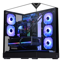 APNX V2黑色台式电脑游戏海景房主机箱 71L巨无霸/支持ATX主板/三面玻璃/快拆/三面360水冷/标配TYPE-C V2黑 海景房/TYPE-C/三360水冷