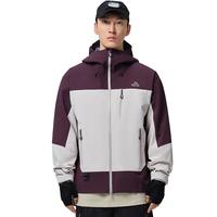 伯希和（Pelliot）户外硬壳冲锋衣男女防水防风夏季登山外套124301006紫白M 乌梅紫+浅米色/山壳升级款