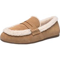 ZHR勃肯鞋女冬加绒平底乐福鞋子女毛毛棉鞋女鞋 KS28B 驼色 36