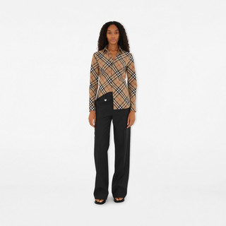 BURBERRY| 女装修身版型格纹棉质长袖衬衫 6