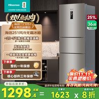 移动端：海信 Hisense 冰箱小型 家用电冰箱三开门 一级能效风冷无霜 251升小冰箱 小户型 BCD-251WYK1DPJ