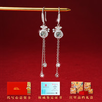 宫里纯银耳环女翡翠玉石冰种耳坠耳饰新中式