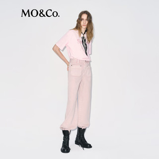  MO&Co./摩安珂 抗菌防螨 女士T恤  雾粉色 S