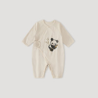 巴厘小猪新生儿婴儿衣服春秋纯棉a类初生儿哈衣爬爬服超萌可爱宝宝连体衣 藕灰 66cm