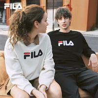 FILA 斐乐款套头卫衣25秋冬季休闲宽松长袖加绒保暖上衣 正黑色-BK S 165/88A/S