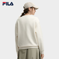 FILA 斐乐款套头卫衣25秋冬季休闲宽松长袖加绒保暖上衣 蒸汽白-IV L 175/96A/L