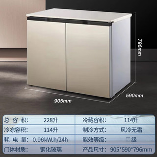先科 BCD-228W 风冷无霜 超薄嵌入式双温区冰箱