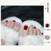 指甲油女2025年春夏免烤快干持久不可剥脚趾显白裸色蓝色亮片