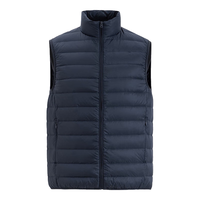 雪中飞 SNOWFLYING2024百搭时尚男式立领短款羽绒服马甲包边大口袋休闲鸭绒 宝石黑|8086 175/96A