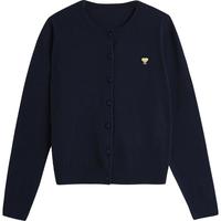 初语软糯针织衫女2025秋季奶油黄明媚元气小衫安迪绒毛织上衣 藏青 M