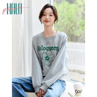 Halo Queen 女士圆领字母印花宽松卫衣 H143W1005