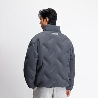 杰克·琼斯（JACK&JONES）男装25年冬季潮流立领保暖压胶外套宽松短款休闲鸭绒男士羽绒服 珍珠黑E39 11月4日 2XL 190