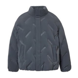 杰克·琼斯（JACK&JONES）男装25年冬季潮流立领保暖压胶外套宽松短款休闲鸭绒男士羽绒服 珍珠黑E39 11月4日 2XL 190