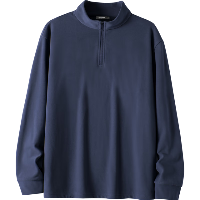 gxgjeans 男装 多色基础打底宽松半开襟长袖T恤男士 25年秋新品