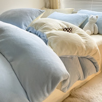 布之美 高克重秋冬加绒牛奶绒四件套 200*230cm