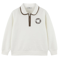 MQD童装男大童春秋款翻领卫衣 本白 120