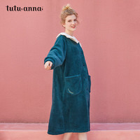 tutuanna家居服睡衣女日韩ins风甜美圣诞羊羔绒可爱少女长袖睡裙 181914-31 均码