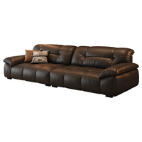 法莎蒂云榻沙发中古风躺躺头层真皮沙发大象耳朵客厅意式复古云朵大坐深 2.2米多人位 【豪华版·Q弹坐感】2.2mm厚头层牛皮