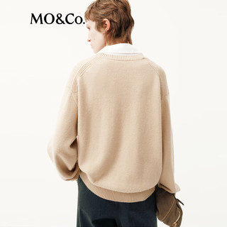MO&Co.【C+系列】针织衫假两件2025冬可拆卸衬衫假领轻暖MBE4SWT020 驼杏色 XS /155