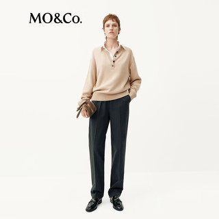 MO&Co.【C+系列】针织衫假两件2025冬可拆卸衬衫假领轻暖MBE4SWT020 驼杏色 XS /155