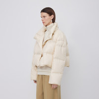 LESS【周迅同款】冬短款白鸭绒羽绒服外套泡芙面包服女2N0C11160 110/米白 XL