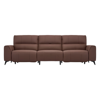 左右简约头层牛皮沙发高脚可进扫地机沙发6073 2.77米小三咖【力荐】