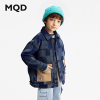 马骑顿（MQD）童装男童翻领牛仔外套 中牛仔蓝 130