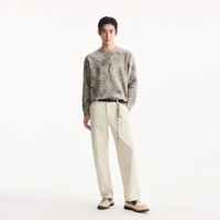 杰克·琼斯(JACK&JONES)男装25年秋冬季毛衣男士雪尼尔亲肤宽松休闲满印针织提花打底衫 E43纯黑色 XS (165)