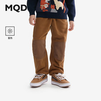 马骑顿（MQD）[蓄热]MQD童装男童运动裤2024秋季儿童摇粒绒中大童束脚裤 咖啡 1