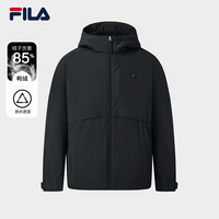 85鸭绒轻薄款FILA斐乐男士羽绒服正黑色 XXXL