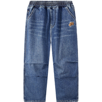 马骑顿（MQD）【哈伦裤】男童25秋季街潮宽松舒适渐变小狗牛仔裤 深牛仔蓝 140