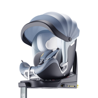 Babyfirst宝贝第一灵悦Pro儿童座椅汽车用0-7岁360旋转i-Size车载可躺 智享版-柔雾蓝