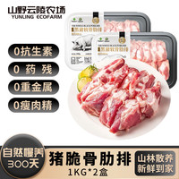 山野云陵农场 黑猪纯肋排中段无脊骨 猪脆骨肋排梅花骨肉 农家土猪300天慢养 猪脆骨肋排1kg*2盒