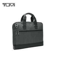 TUMI 男士公文包商务通勤大容量手提电脑包 炭黑色