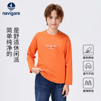 NAVIGARE意大利小帆船童装男童长袖T恤儿童打底衫中大童印花圆领上衣